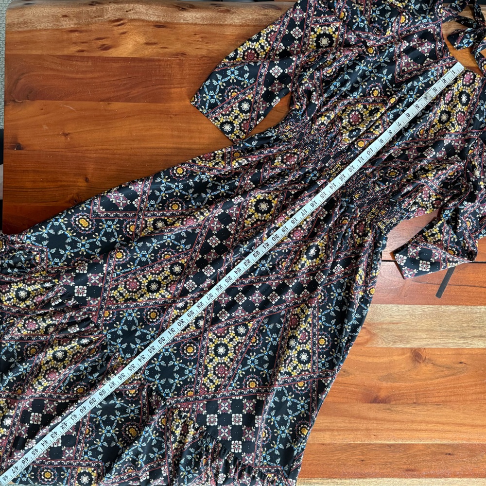 Wayf Abstract Floral Maxi Dress - Black and Pink - Picture 7 of 10